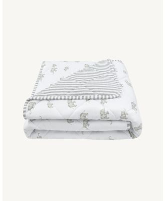 Living Textiles - Quilted Cot Comforter   Watercolour Elephant - Nursery (Grey) Quilted Cot Comforter - Watercolour Elephant