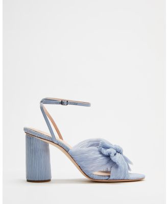 Loeffler Randall - Camellia Knot Mules With Ankle Strap - Heels (Blue) Camellia Knot Mules With Ankle Strap