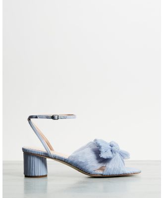 Loeffler Randall - Dahlia Knot Mule With Ankle Strap - Mid-low heels (Blue) Dahlia Knot Mule With Ankle Strap