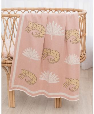Lolli Living - 100% Cotton Knit Pram Blanket   Tropical Mia - Blankets (Blush) 100% Cotton Knit Pram Blanket - Tropical Mia