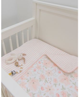 Lolli Living - Quilted Cot Comforter   Meadow - Nursery (Pink) Quilted Cot Comforter - Meadow