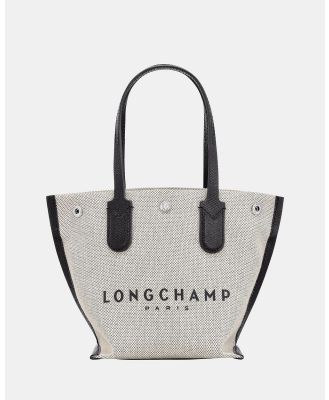 Longchamp - Essential Toile Shoulder Bag - Handbags (Ecru) Essential Toile Shoulder Bag