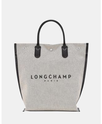 Longchamp - Essential Toile Top Handle Bag - Handbags (Ecru) Essential Toile Top Handle Bag