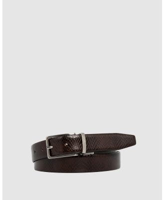 Loop Leather Co - Benson - Belts (Choc Snake/Black) Benson