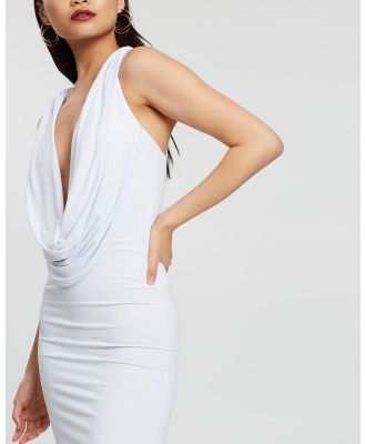 Loreta - Drape Dress - Bodycon Dresses (White) Drape Dress