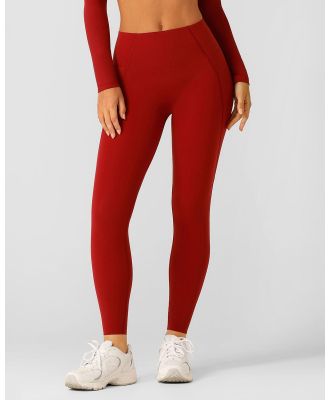 Lorna Jane - Sculpt And Support No Ride Ankle Biter Leggings - 7/8 Tights (Cherry) Sculpt And Support No Ride Ankle Biter Leggings