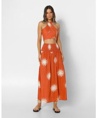 Lost in Lunar  - Isabelle Maxi Skirt - Skirts (Rust Sun Print) Isabelle Maxi Skirt