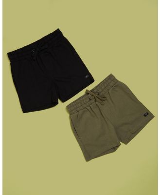 Lost Society - 2 Pack Jersey Shorts   Kids - Shorts (Black & Khaki) 2-Pack Jersey Shorts - Kids