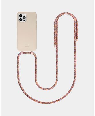 LOUVE COLLECTION - Desert Sand Phone Case + Make Me Blush Strap - Novelty Gifts (Pink/Pearl) Desert Sand Phone Case + Make Me Blush Strap