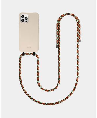 LOUVE COLLECTION - Desert Sand Phone Case + Marrakech Flair Strap - Novelty Gifts (Pink/Pearl) Desert Sand Phone Case + Marrakech Flair Strap