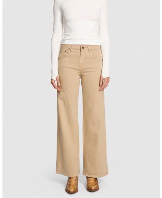 Love and Nostalgia - Keith Wide Leg Cargo Jeans - Flares (Sand Denim) Keith Wide Leg Cargo Jeans