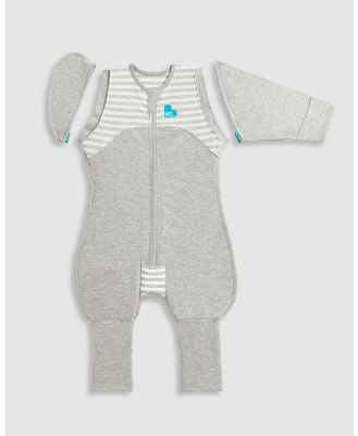 Love to Dream - SWADDLE UP™ Transition Suit 1.0 TOG - Sleeping bags (Grey & White Stripe) SWADDLE UP™ Transition Suit 1.0 TOG