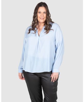 Love Your Wardrobe - Iris Soft Placket Shirt - Shirts & Polos (Pale Blue) Iris Soft Placket Shirt