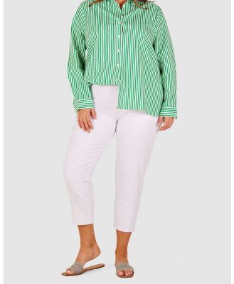 Love Your Wardrobe - Jordyn White Stretch Jeans - Crop (White) Jordyn White Stretch Jeans