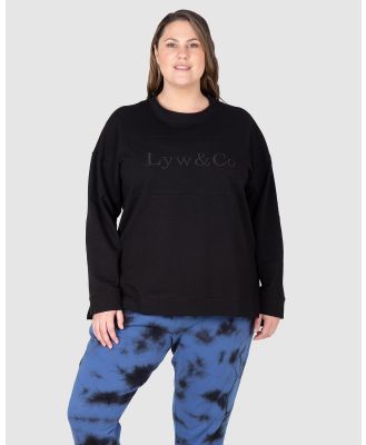 Love Your Wardrobe - LYW & Co Embroidered Sweat Top - Sweats (Black) LYW & Co Embroidered Sweat Top