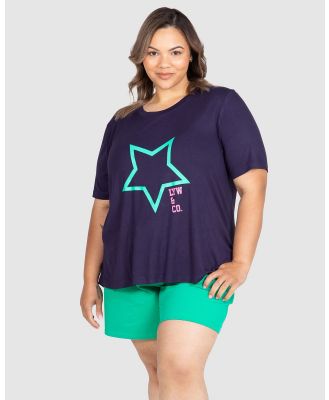 Love Your Wardrobe - LYW & Co Star Print Tee - Short Sleeve T-Shirts (Navy) LYW & Co Star Print Tee