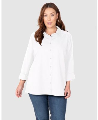 Love Your Wardrobe - Manhattan Cotton Over Shirt - Tops (White) Manhattan Cotton Over Shirt