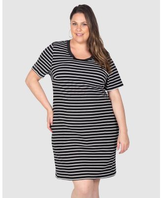 Love Your Wardrobe - Positano Stripe Shift Dress - Dresses (Black & White Stripe) Positano Stripe Shift Dress