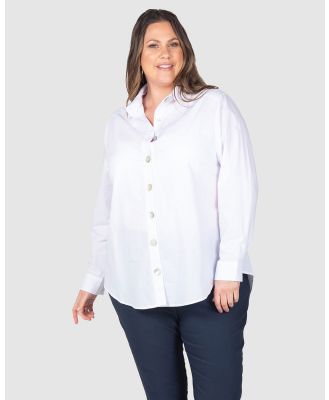 Love Your Wardrobe - Sophie Shell Button Cotton Shirt - Shirts & Polos (White) Sophie Shell Button Cotton Shirt