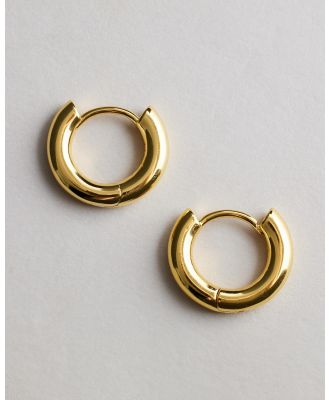 Luv Aj - Plain Amalfi Huggie Hoop Earrings - Jewellery (Gold) Plain Amalfi Huggie Hoop Earrings