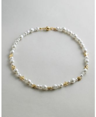 Luv Aj - The Etoile Pearl Stud Necklace - Jewellery (Gold) The Etoile Pearl Stud Necklace