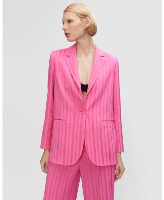 M.N.G - Stripe Blazer - Blazers (Bright Pink) Stripe Blazer