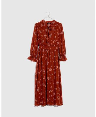 Madewell - Georgette Midi Dress - Dresses (Cord Floral Maple Syrup) Georgette Midi Dress