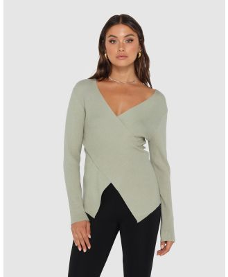 Madison The Label - Marley Knit Top - Tops (Light Sage) Marley Knit Top
