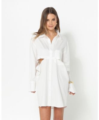 Madison The Label - Taya Shirt Dress - Dresses (White) Taya Shirt Dress