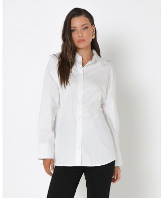 Madison The Label - Zander Open Back Shirt - Shirts & Polos (White) Zander Open-Back Shirt