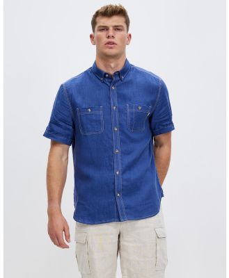 Marcs - Barry Linen Shirt - Shirts & Polos (Deep Blue) Barry Linen Shirt