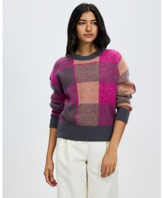 Marcs - Check And Call Knit - Jumpers & Cardigans (Pink Check) Check And Call Knit