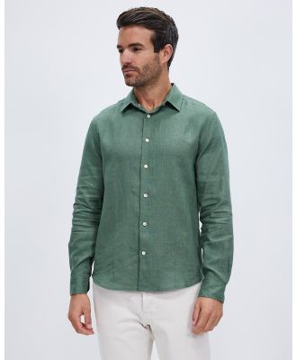 Marcs - Felix LS Linen Shirt - Shirts & Polos (Seaweed) Felix LS Linen Shirt