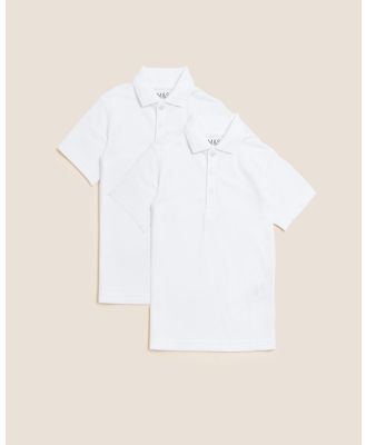 Marks & Spencer - 2 Pack Regular Fit Short Sleeve Schoolwear Polo   Kids Teens - Shirts & Polos (White) 2-Pack Regular Fit Short Sleeve Schoolwear Polo - Kids-Teens