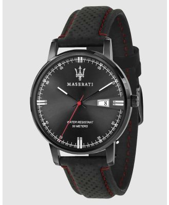 Maserati - Eleganza 42 mm Black Leather Watch - Watches (Black) Eleganza 42 mm Black Leather Watch