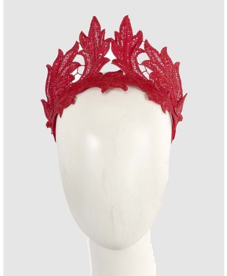 Max Alexander - Crown Red Headband Fascinator - Fascinators (Red) Crown Red Headband Fascinator