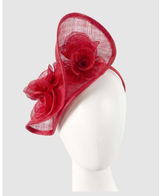 Max Alexander - Twisted Red Sinamay Racing Fascinator - Fascinators (Red) Twisted Red Sinamay Racing Fascinator