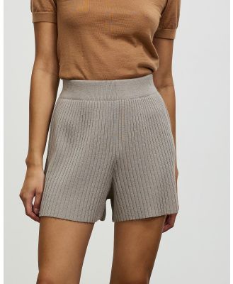 Mcintyre - Beth Knitted Shorts - High-Waisted (Grey) Beth Knitted Shorts