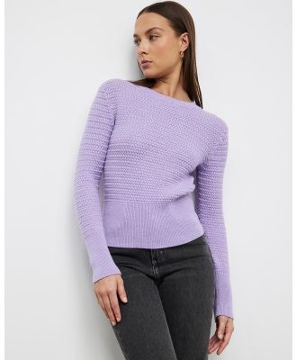 Mcintyre - Polly Waffle Stitch Sweater - Jumpers & Cardigans (Lavender) Polly Waffle Stitch Sweater