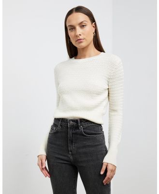 Mcintyre - Polly Waffle Stitch Sweater - Jumpers & Cardigans (White) Polly Waffle Stitch Sweater