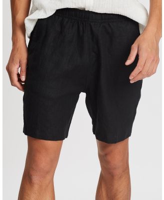 Merlino Street - School Boy Linen Shorts - Shorts (Black) School Boy Linen Shorts