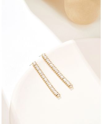 Mestige - Era Tennis Earrings   18K Gold Plated - Jewellery (Gold) Era Tennis Earrings - 18K Gold Plated