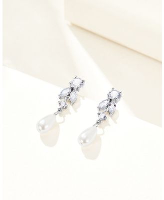 Mestige - Floret Drop Earrings   Silver Plated - Jewellery (Gold) Floret Drop Earrings - Silver Plated