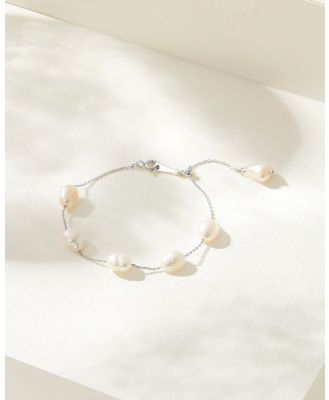 Mestige - Monaco Freshwater Pearl Bracelet   Silver Plated - Jewellery (SILVER) Monaco Freshwater Pearl Bracelet - Silver Plated