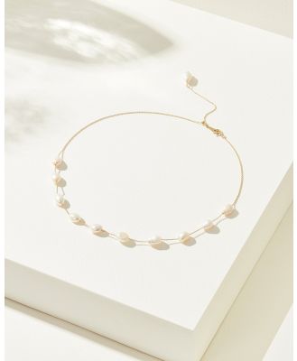 Mestige - Monaco Freshwater Pearl Necklace   18K Gold Plated - Jewellery (Gold) Monaco Freshwater Pearl Necklace - 18K Gold Plated