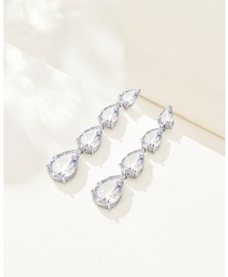 Mestige - Provence Pear Drop Earrings   Silver Plated - Jewellery (Gold) Provence Pear Drop Earrings - Silver Plated