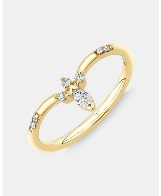 Michael Hill - 0.14 Carat TW Round Brilliant and Marquise Diamond Contoured Wedding Band in 14kt Yellow Gold - Jewellery (Yellow) 0.14 Carat TW Round Brilliant and Marquise Diamond Contoured Wedding Band in 14kt Yellow Gold