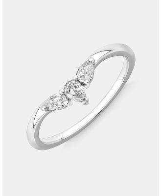 Michael Hill - 0.25 Carat TW Pear Diamond Curved Wedding Band in 14kt White Gold - Jewellery (White) 0.25 Carat TW Pear Diamond Curved Wedding Band in 14kt White Gold