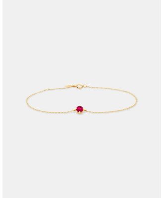 Michael Hill - 19cm (7.5) Bracelet with Ruby in 10kt Yellow Gold - Jewellery (Yellow) 19cm (7.5) Bracelet with Ruby in 10kt Yellow Gold