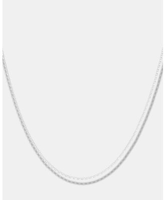 Michael Hill - 45cm (18) 1mm 1.5mm Width Diamond Cut Belcher Chain in 18kt White Gold - Jewellery (White) 45cm (18) 1mm-1.5mm Width Diamond Cut Belcher Chain in 18kt White Gold
